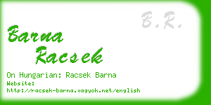 barna racsek business card